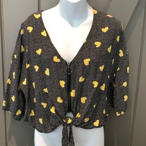 Printed heart top Topshop